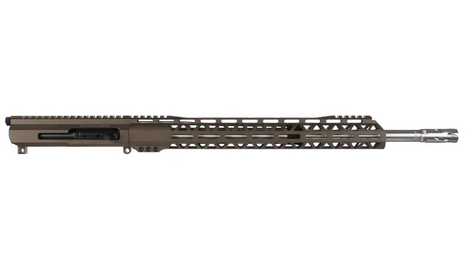 BC-15 6.5 Grendel Midnight Bronze Cerakote Side Charging Complete Upper Assembly, 18" Stainless Heavy Barrel, 1:8 Twist, Mid Length Length Gas System, 15" M-LOK Rail