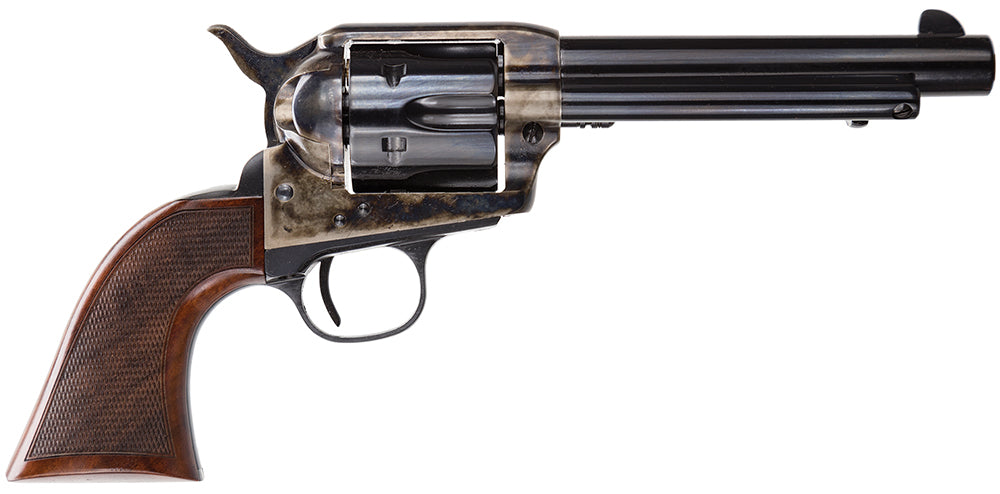 Taylors & Company 550813DE Smoke Wagon Uberti 45 Colt (Long Colt) 6 Shot 5.50" Blued Round Barrel & Cylinder, Color Case