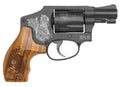 Smith & Wesson 150785 Model 442  38 S&W Spl +P 5 Shot 1.88" Engraved Black Carbon Steel Barrel/Cylinder, Engraved Black 