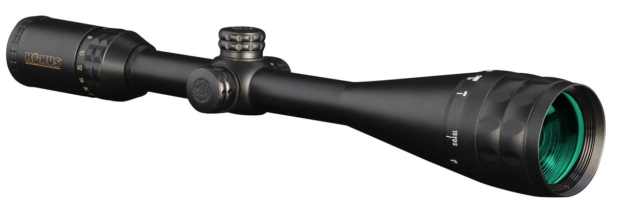 Konus 7274 KonusPro-Plus Long Range Matte Black 6-24x50mm AO 1" Tube Dual Illuminated (Blue/Red) Engraved Crosshair w/Do