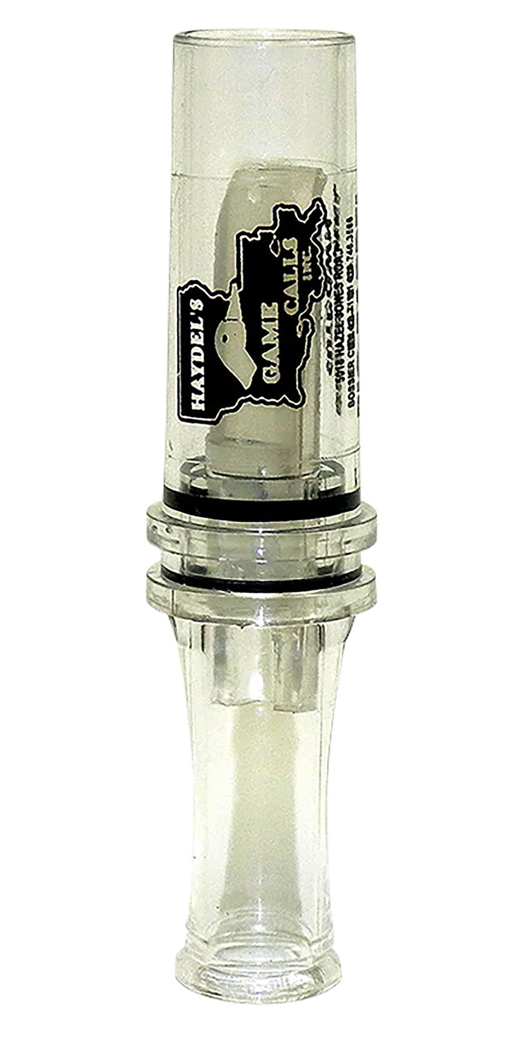Haydel's Game Calls BC10 Big Barreled  Open Call Single Reed Mallard Sounds Attracts Ducks Clear Plastic