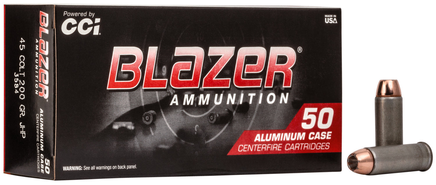 CCI 3584 Blazer Handgun 45Colt 200gr Jacketed Hollow Point 50 Per Box/20 Case