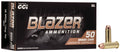 CCI 5204 Blazer Brass Handgun 38Special 125gr Full Metal Jacket 50 Per Box/20 Case