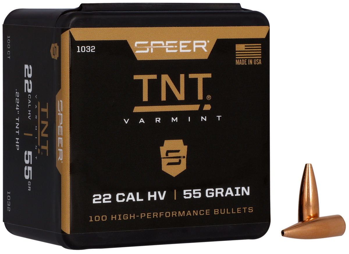 Speer 1032 TNT  22Cal 55gr Jacketed Hollow Point 100 Per Box/5 Case
