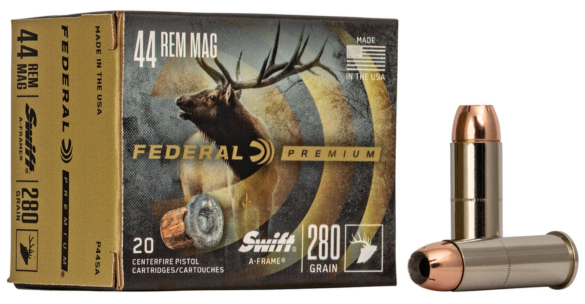Federal P44SA Premium  44RemMag 280gr Swift A Frame 20 Per Box/10 Case
