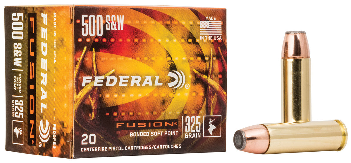 Federal F500FS2 Fusion Handgun 500S&W Mag 325gr Fusion Soft Point 20 Per Box/10 Case