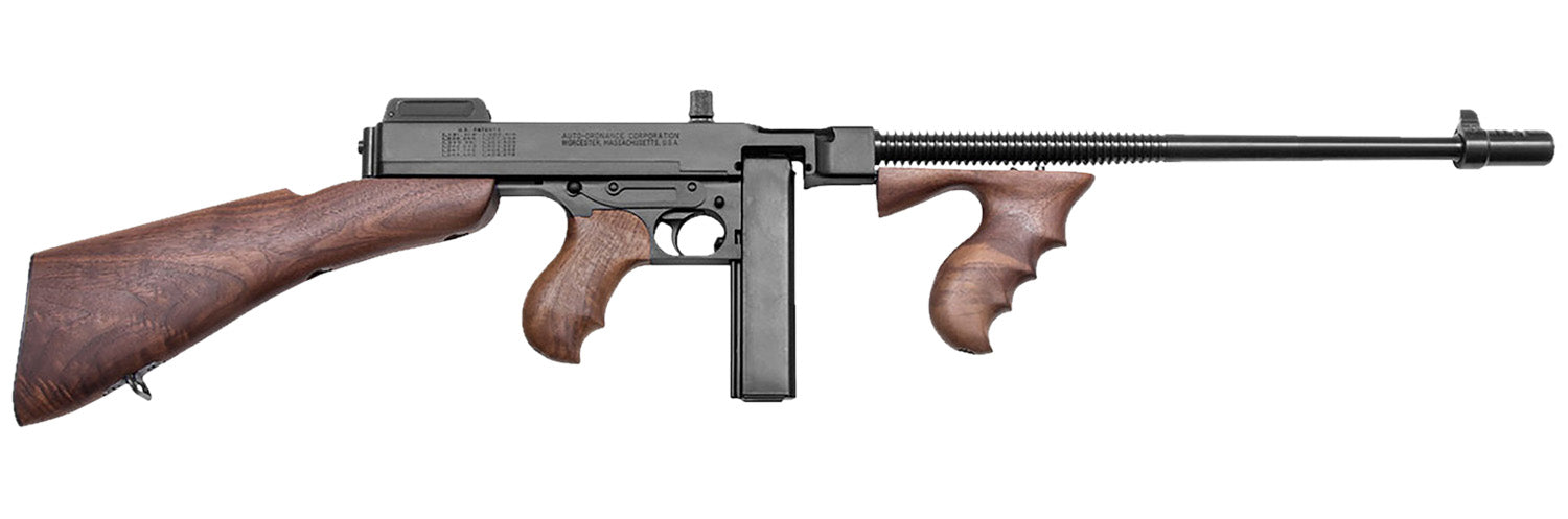 Thompson T1B 1927A-1 Deluxe 45 ACP Caliber with 16.50" Barrel, 20+1 Capacity Stick Magazine, Blued Metal Finish, Walnut 