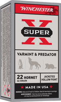 Winchester Ammo X22H2 Super X  22Hornet 46gr Jacketed Hollow Point 50 Per Box/10 Case