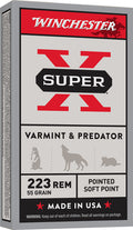 Winchester Ammo X223R Super X  223Rem 55gr Jacketed Soft Point 20 Per Box/10 Case