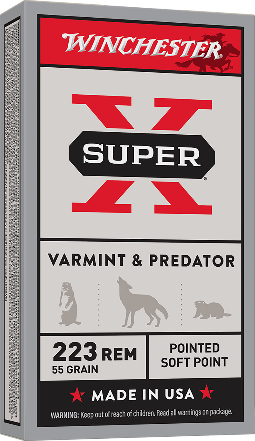 Winchester Ammo X223R Super X  223Rem 55gr Jacketed Soft Point 20 Per Box/10 Case