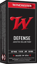 Winchester Ammo Q4204 USA  357Mag 110gr Jacketed Hollow Point 50 Per Box/10 Case