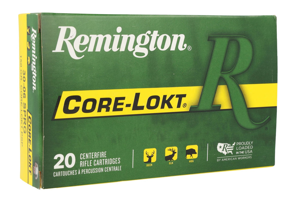 Remington Ammunition 27826 Core-Lokt  30-06Springfield 150gr Pointed Soft Point Core-Lokt 20 Per Box/10 Case