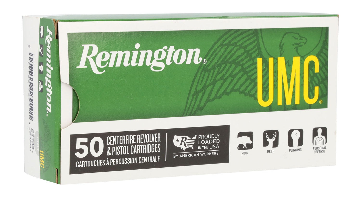 Remington Ammunition 23744 UMC  44RemMag 180gr Jacketed Soft Point 50 Per Box/10 Case