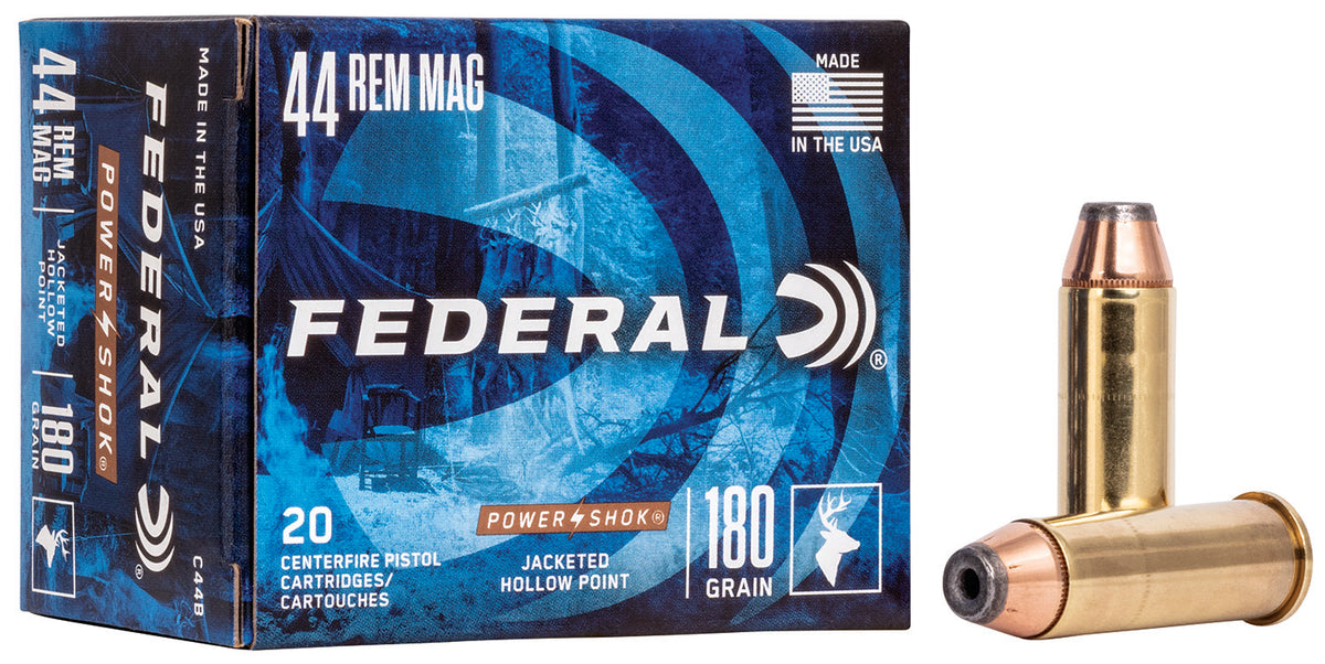 Federal C44B Power-Shok Handgun 44RemMag 180gr Jacketed Hollow Point 20 Per Box/25 Case