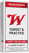 Winchester Ammo Q4255 USA  32ACP 71gr Full Metal Jacket 50 Per Box/10 Case