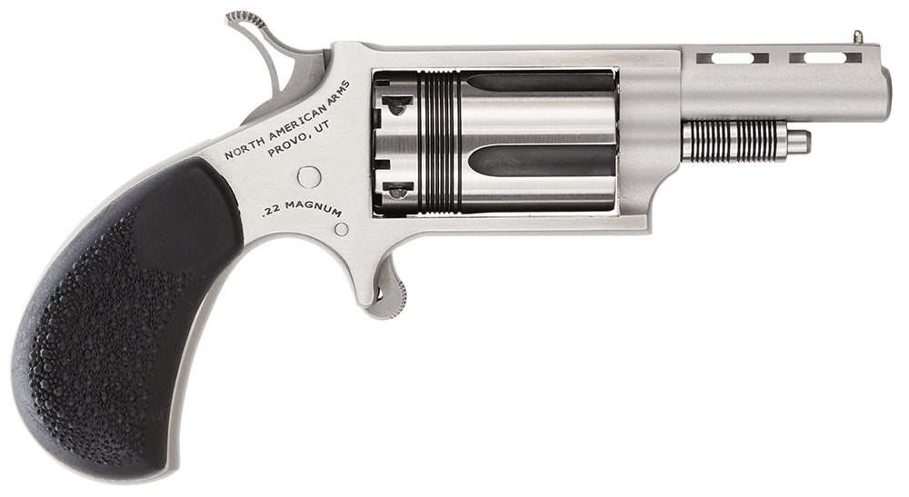 North American Arms 22MTW Wasp  22 WMR 5 Shot 1.63" Stainless Steel Vent Rib Barrel, Stainless Steel Frame & Cylinder, B