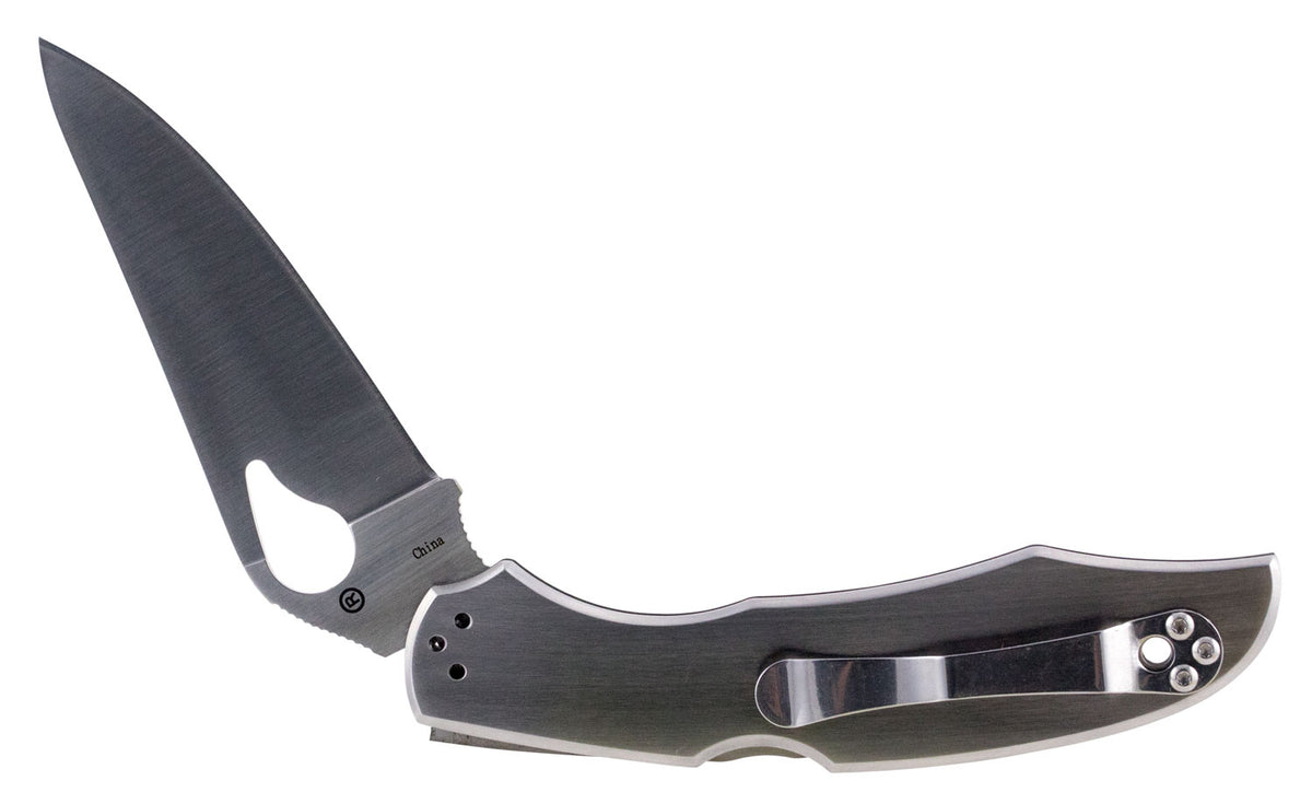 Spyderco BY03P2 Byrd Cara Cara 2 3.75" Folding Spear Point Plain 8Cr13MoV SS Blade Stainless Steel Handle Includes Pocke
