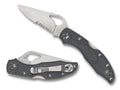 Spyderco BY04PSBK2 Byrd Meadowlark 2 Lightweight 2.87" Folding Drop Point Part Serrated 8Cr13MoV SS Blade Black  Texture