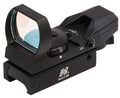 NcStar D4RGB Red & Green Four Reticle Reflex Optic  Black Anodized 1 x 0.95"x 1.34" 3 MOA Red/Green Dot Multi Reticle