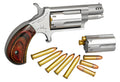 North American Arms 22MSCP Mini-Revolver Combo 22 LR/22 WMR 5 Shot 1.63" Stainless Steel Ported Barrel, Stainless Steel 
