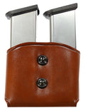 Galco DMC26 DMC Mag Carrier Double Tan Leather Belt Loop 45 ACP Belts 1.50-1.75" Wide Compatible w/ Single Stack Compati