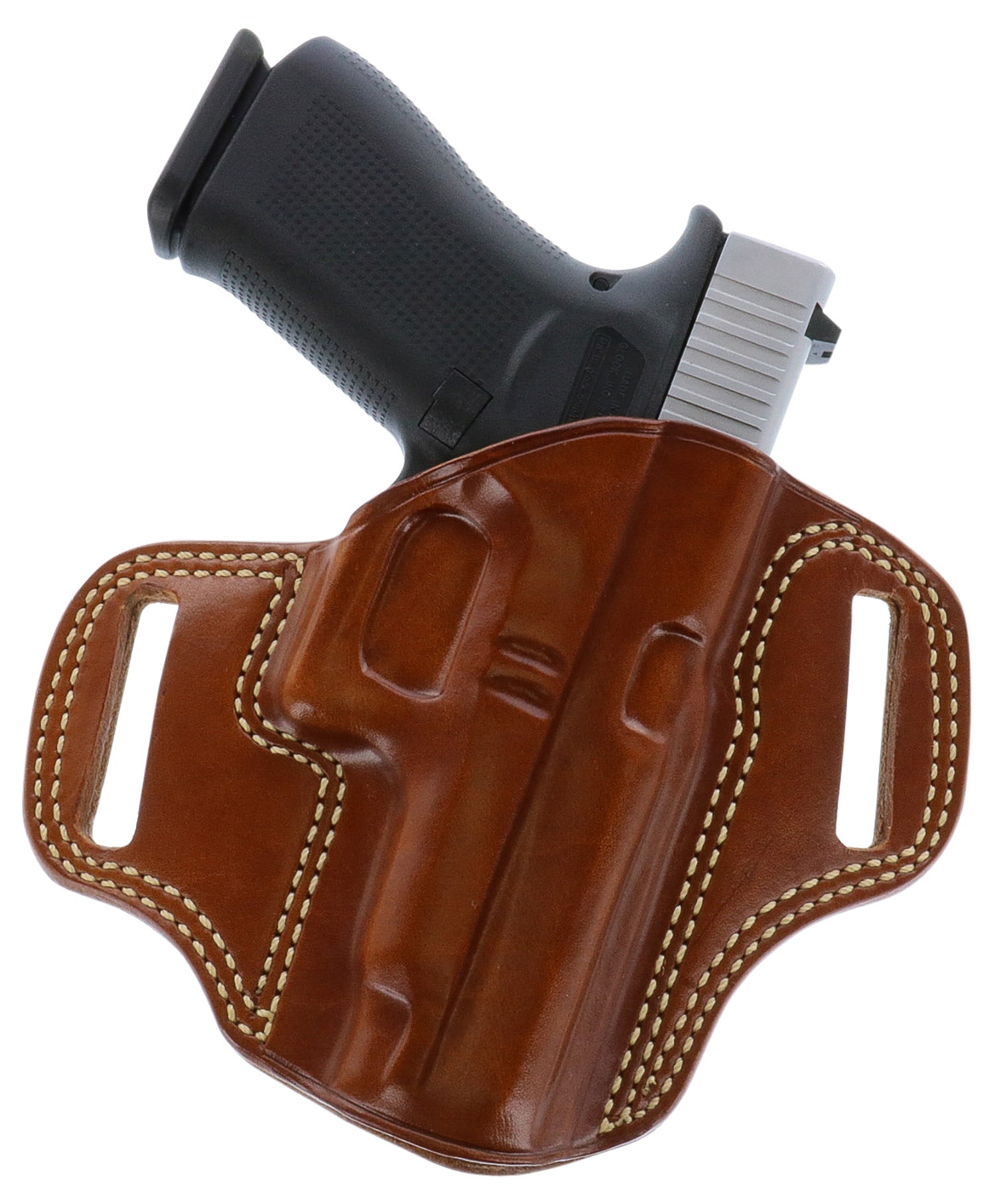 Galco CM226 Combat Master  OWB Tan Leather Belt Slide Compatible w/ Glock 19/Glock 23 Gen2-5/CZ P-10C Belt 1.75" Wide Ri