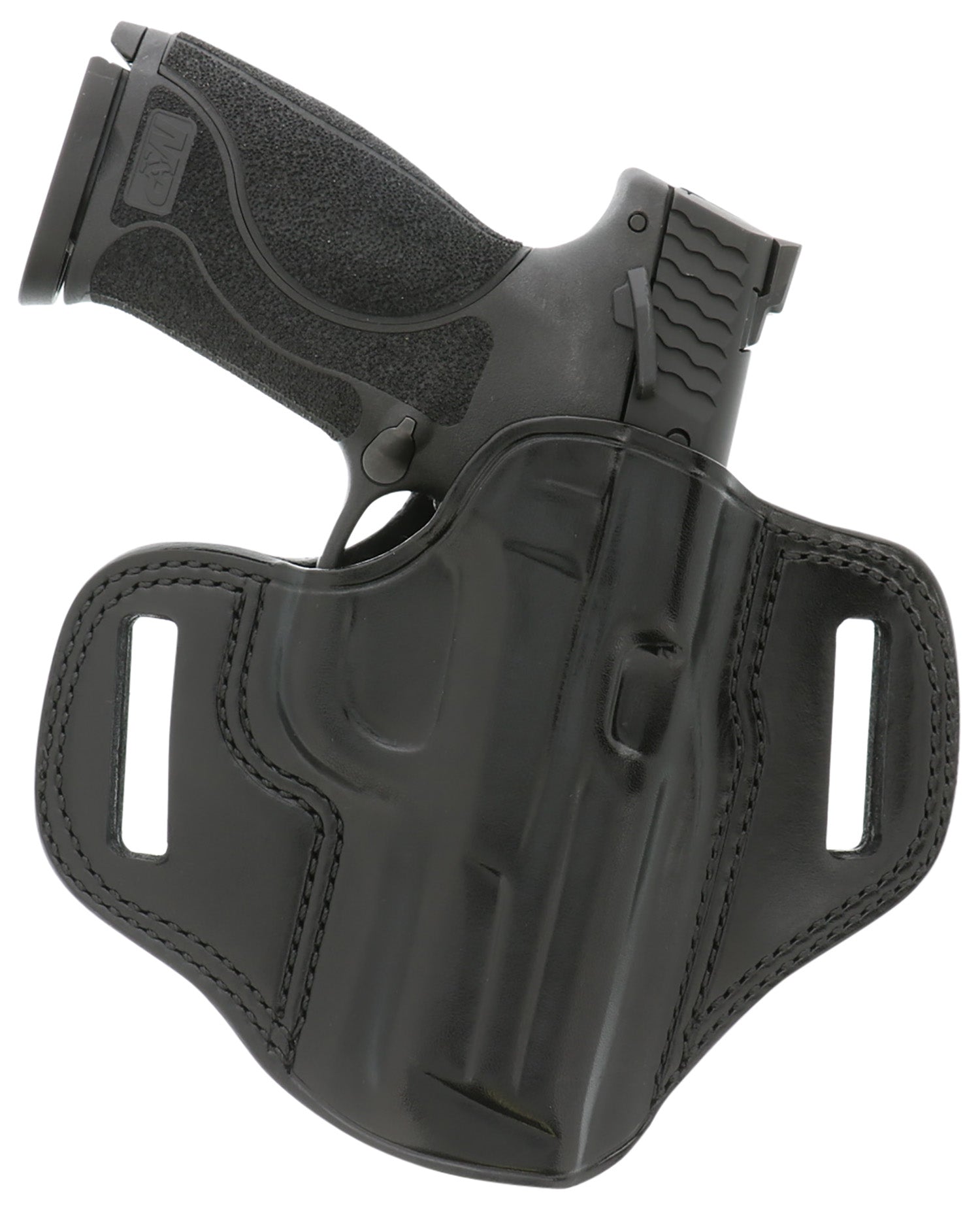 Galco CM224B Combat Master  OWB Black Leather Belt Slide Compatible w/Ruger Security-9/Glock 17/Glock 22 Gen2-5 Belt 1.7