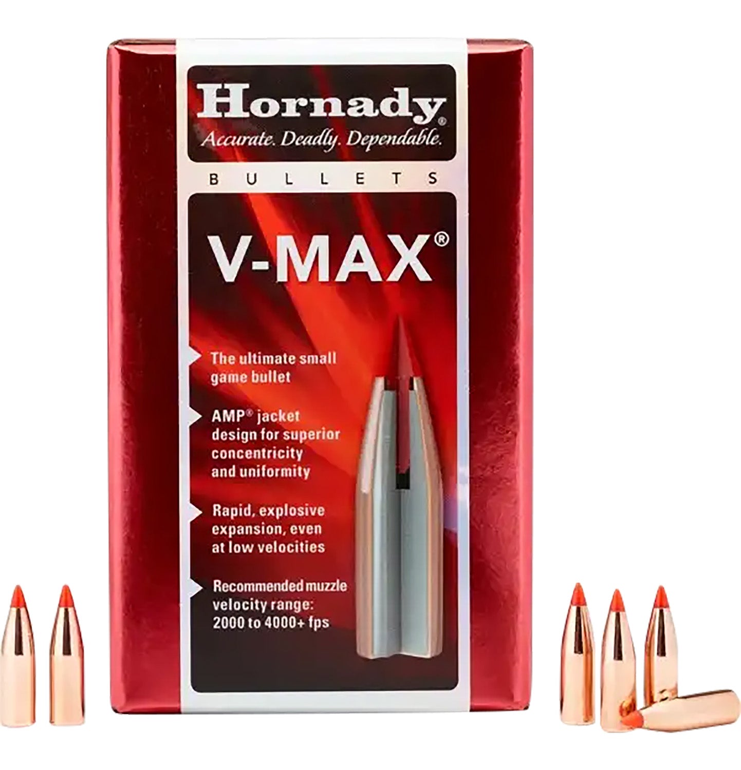 Hornady 22265 V-Max  22 Cal .224 53 gr V Max 100 Per Box/ 40 Case