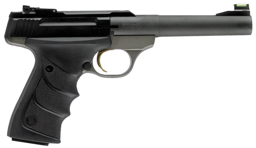 Browning 051448490 Buck Mark Practical *CA Compliant 22 LR 10+1 5.50" Taper Bull Barrel, Matte Black Serrated Steel Slid