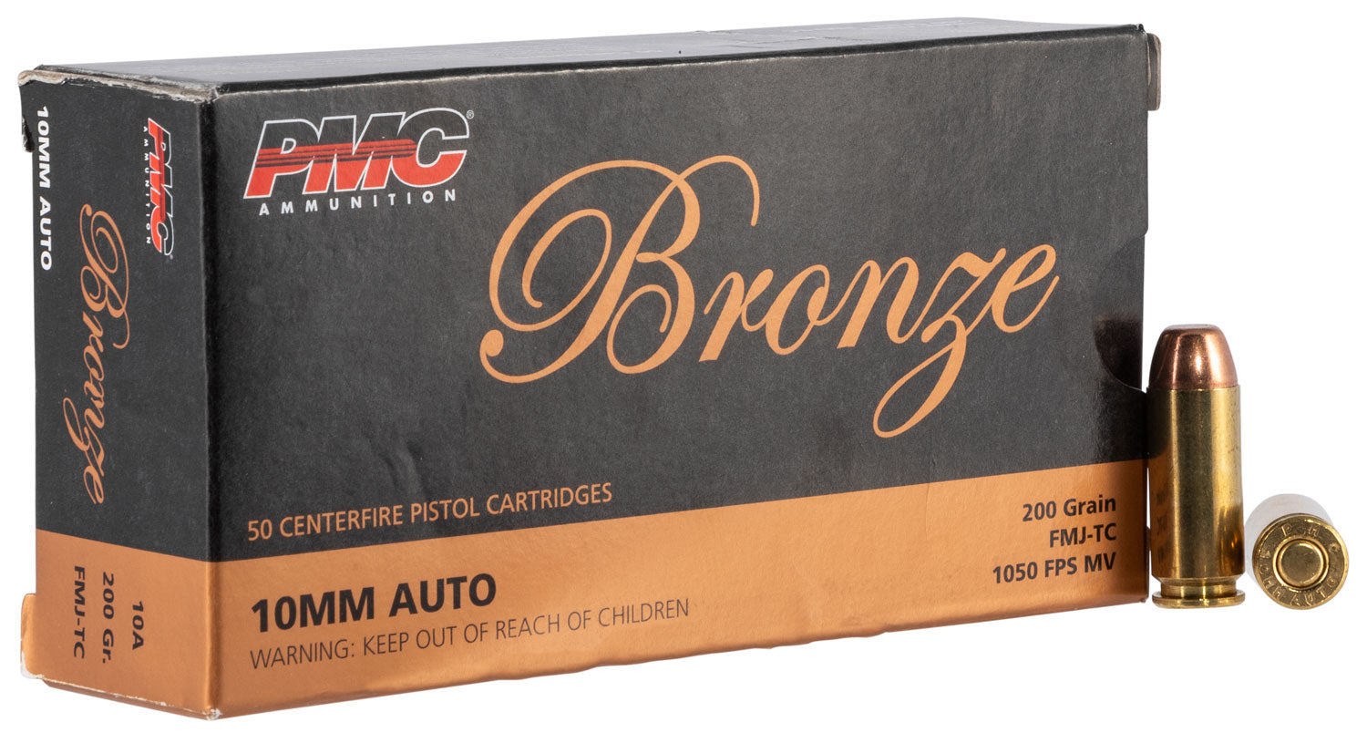 PMC 10A Bronze  10mmAuto 200gr Full Metal Jacket Truncated Cone 50 Per Box/20 Case