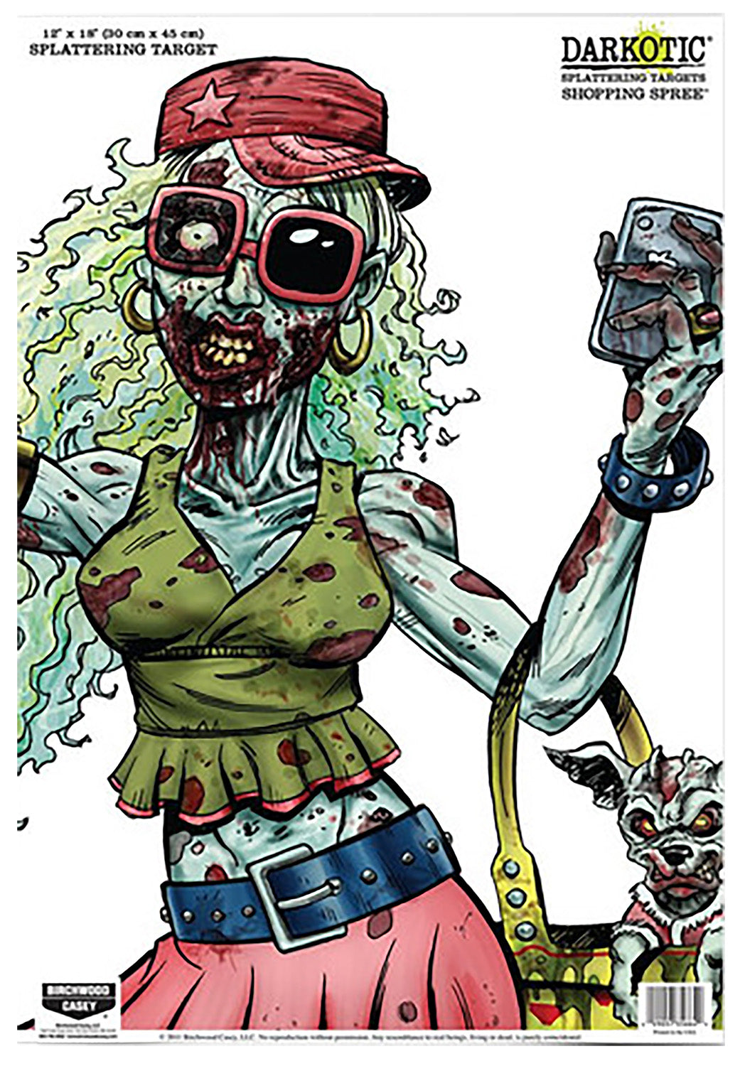Birchwood Casey 35665 Darkotic Shopping Spree Zombie Valley Girl Paper Hanging Universal 12" x 18" Multi-Color Impact En