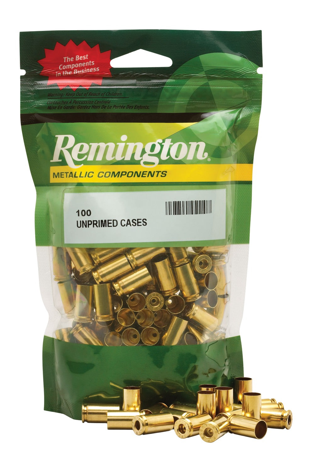 Remington Ammunition RC22524 Unprimed Cases  40S&W Handgun Brass 100Ct