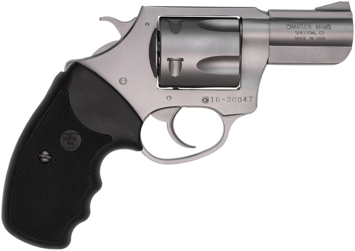 Charter Arms 74020 Pitbull  Large 40 S&W 5 Shot 2.30" Matte Stainless Steel Barrel, Cylinder & Frame w/Black Finger Groo