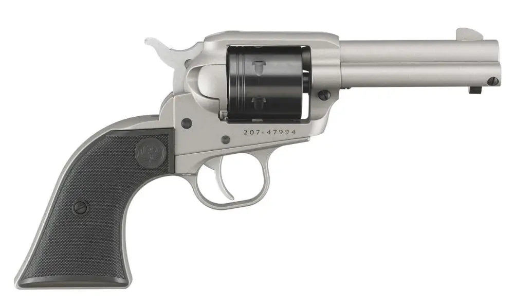 dRUGER WRANGLER 22LR REVLVR SILVER CERAKOTE 6RD 3.75"BBL, BLADE F.S.