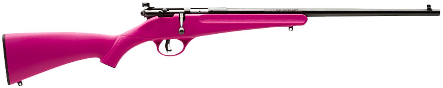 Savage Arms 13780 Rascal  Youth 22 LR 1rd 16.13" Matte Black Sporter Barrel, Matte Black Carbon Steel Receiver, Pink Fix