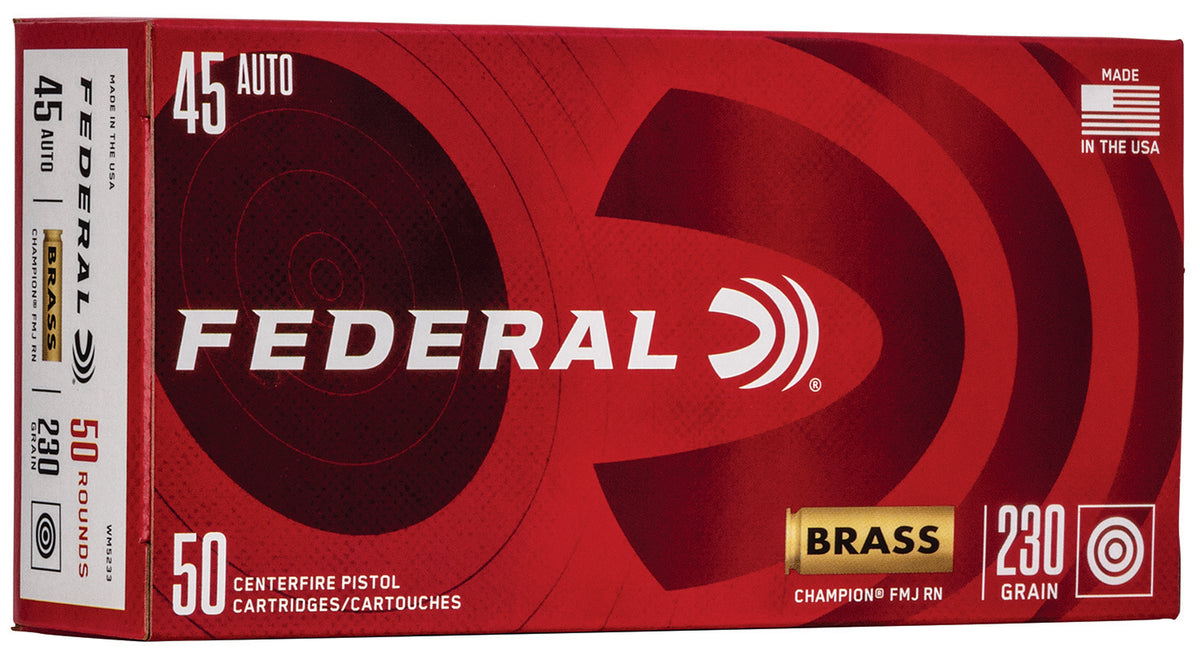 Federal WM5233 Champion Training 45ACP 230gr Full Metal Jacket 50 Per Box/20 Case