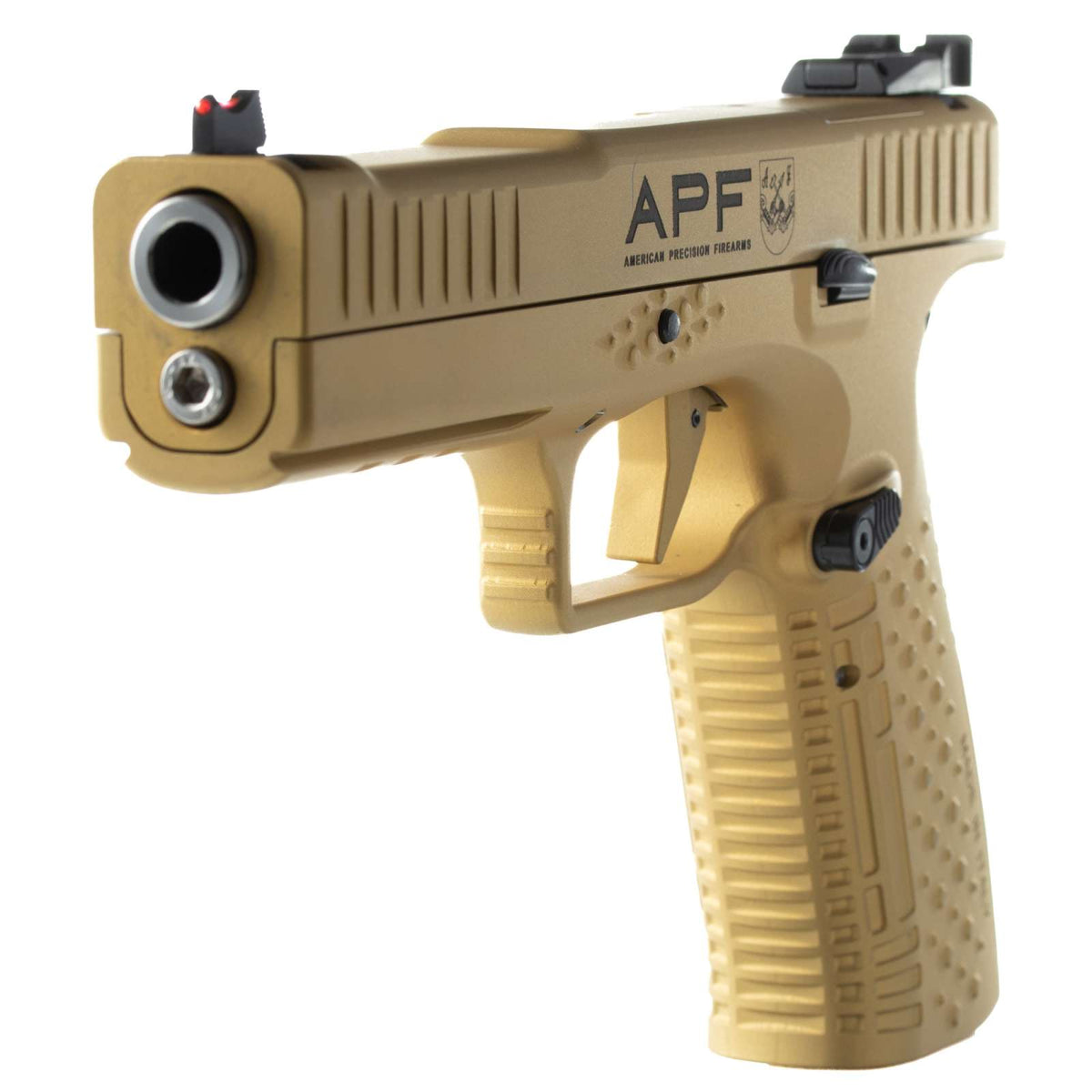 AMERICAN PREC FIREARMS STRIKE ONE ERGAL HGA 9MM 5 IN OR BBL ADJ SIGHT COMP TRIG GOLD 2/17RD MAGS
