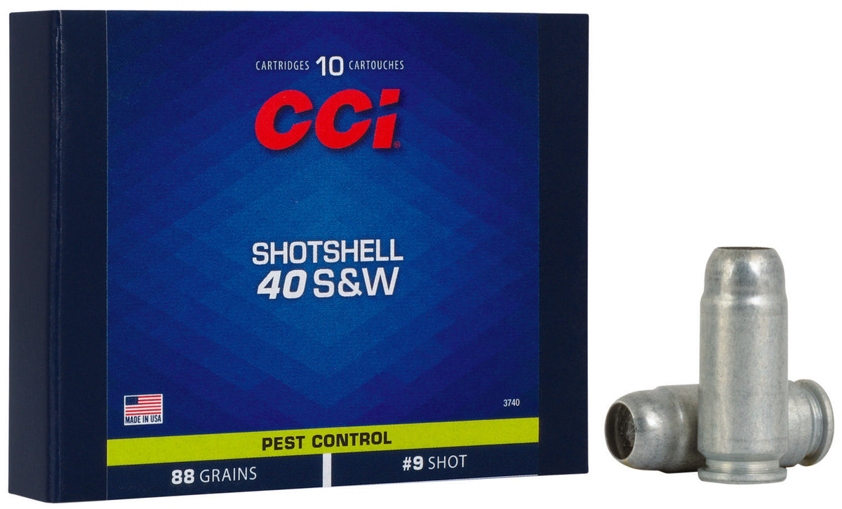 CCI 3740 Pest Control Shotshell 40S&W 88gr #9Shot 10 Per Box/20 Case