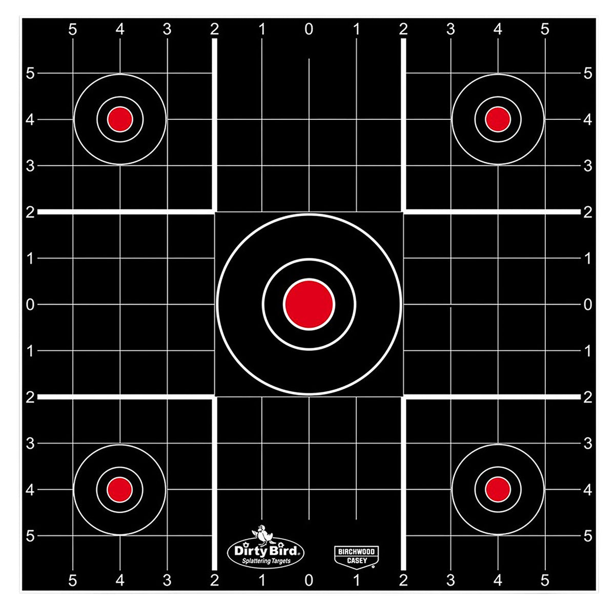 Birchwood Casey 35212 Dirty Bird  Bullseye Tagboard Hanging 12" Black/Red 12 PK