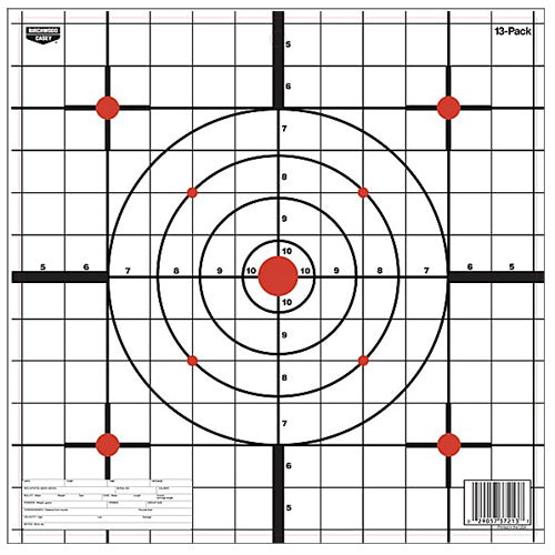 Birchwood Casey 37213 EZE-Scorer  12" Bullseye Paper Hanging Black/White 13 Per Pkg
