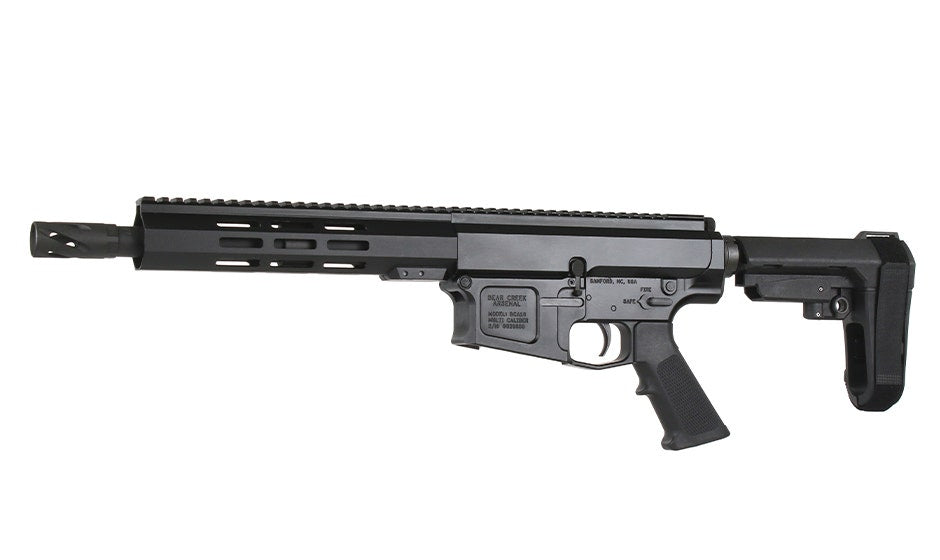 BC-10 8.6 Blackout Side Charging Complete Pistol, 10.5" Parkerized SOCOM Barrel, 1:3 Twist, Billet Lower, Pistol Length Gas System, 9.5" M-LOK Rail, Brace