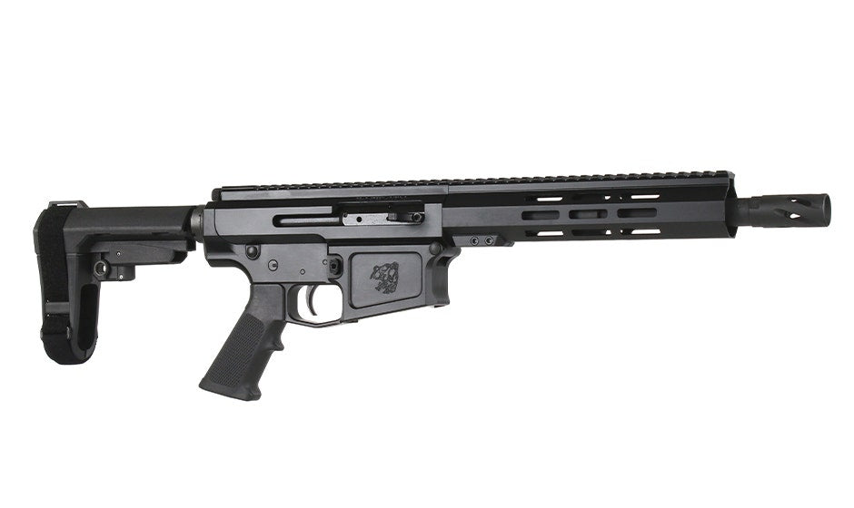BC-10 8.6 Blackout Side Charging Complete Pistol, 10.5" Parkerized SOCOM Barrel, 1:3 Twist, Billet Lower, Pistol Length Gas System, 9.5" M-LOK Rail, Brace