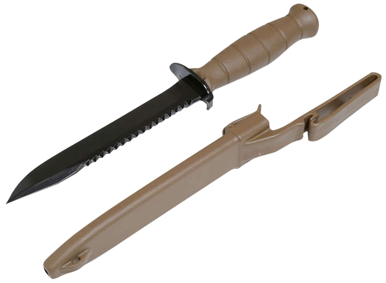 Glock KDO39179 Field  7" Fixed Clip Point Plain/Saw Black High Carbon Steel Blade/FDE Textured Trimond Polymer Handle Cl