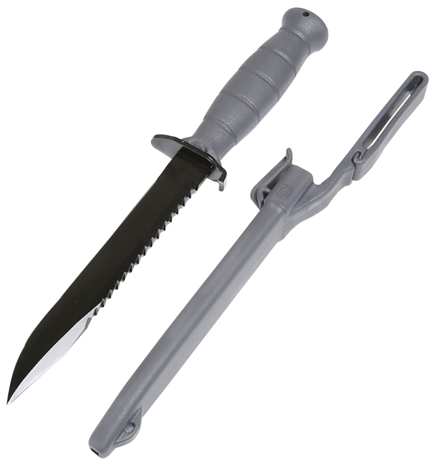 Glock KG039180 Field  7" Fixed Clip Point Plain/Saw Black High Carbon Steel Blade/ Gray Textured Trimond Polymer Handle 