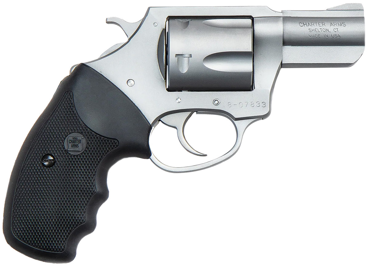 Charter Arms 79920 Pitbull  Large 9mm Luger, 5 Shot 2.20" Matte Stainless Steel Barrel, Cylinder & Frame w/Black Finger 