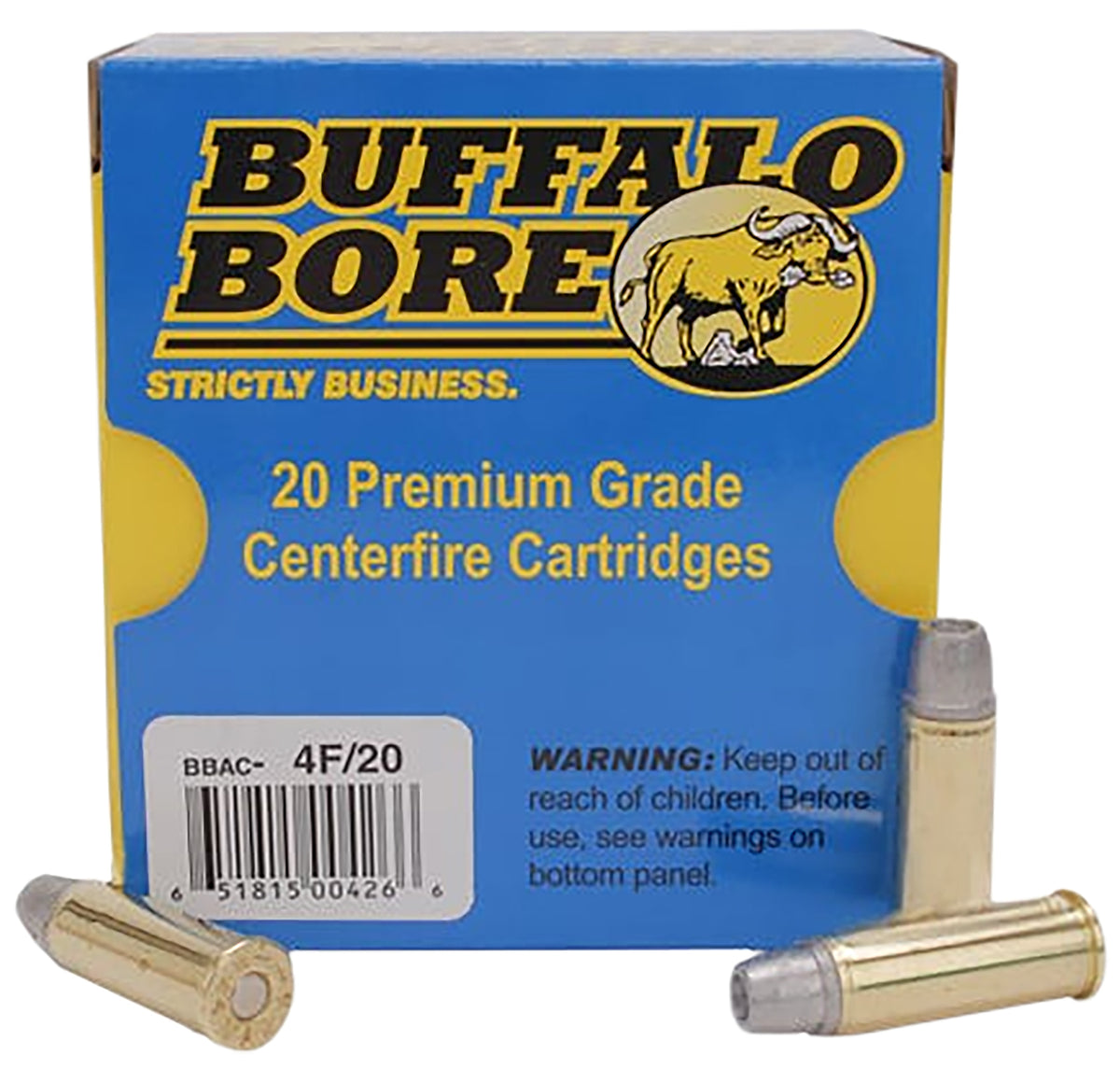 Buffalo Bore Ammunition 4F20 Deer Grenade Strictly Business 44Rem Mag +P 240gr Gas Checked Hollow Point 20 Per Box/12 Ca