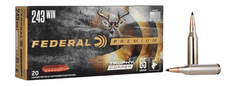 Federal P243TC1 Premium  243Win 85gr Trophy Copper 20 Per Box/10 Case