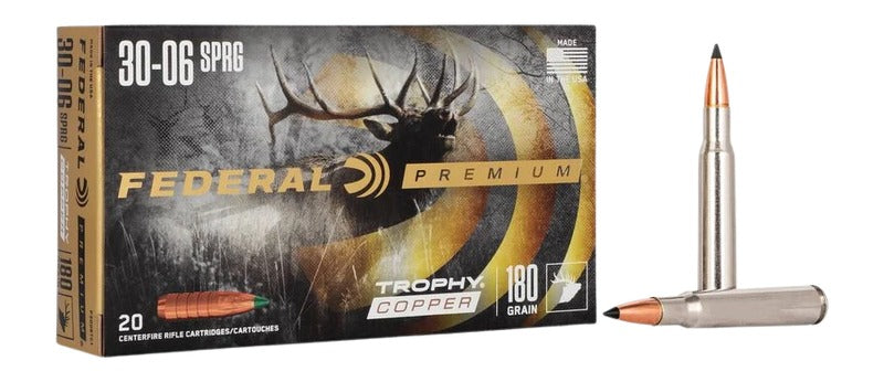 Federal P3006TC1 Premium  30-06Springfield 180gr Trophy Copper 20 Per Box/10 Case