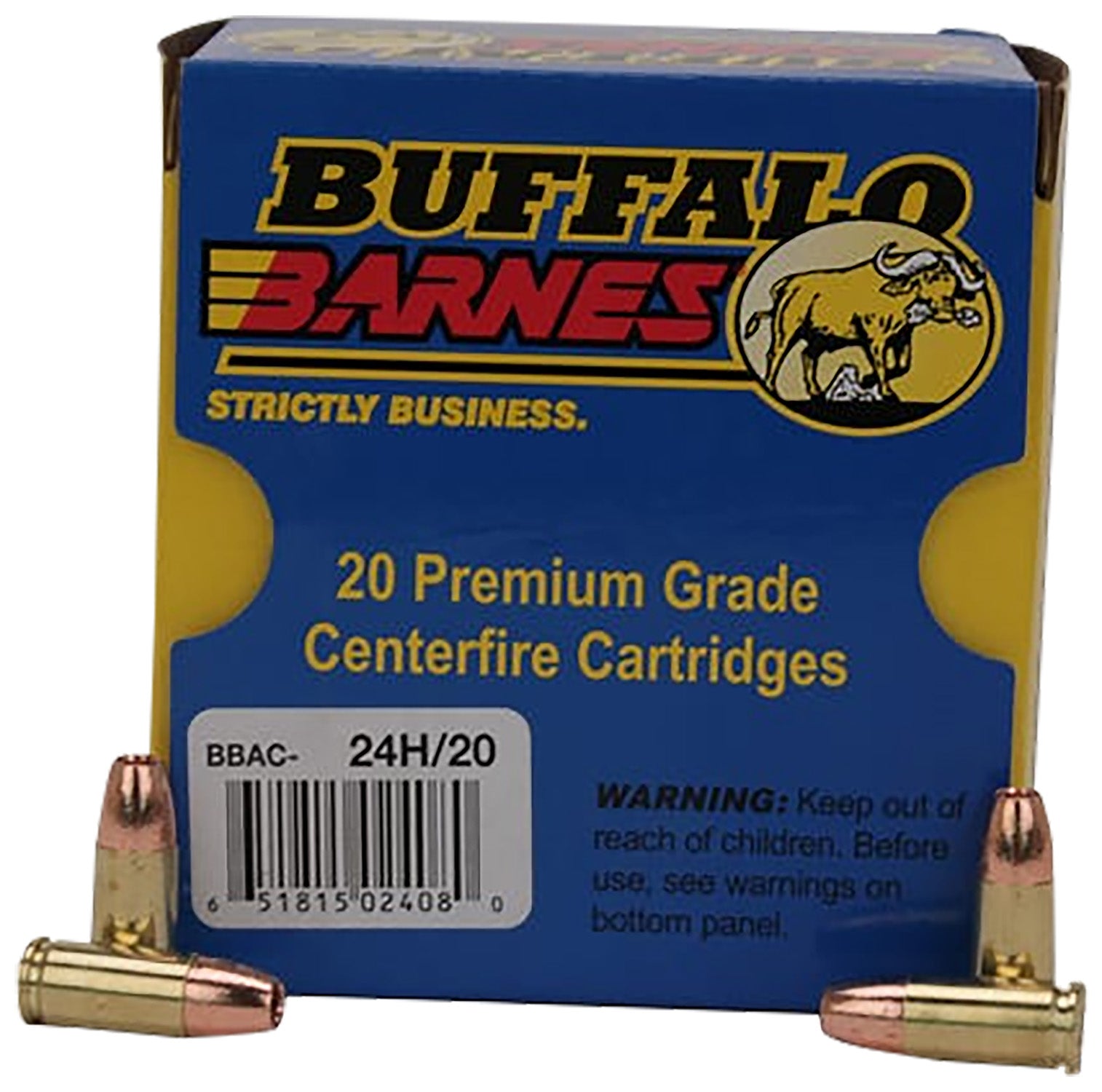 Buffalo Bore Ammunition 24H20 Buffalo-Barnes Strictly Business 9mmLuger +P+ 115gr Barnes TAC-XP Lead Free 20 Per Box/12 
