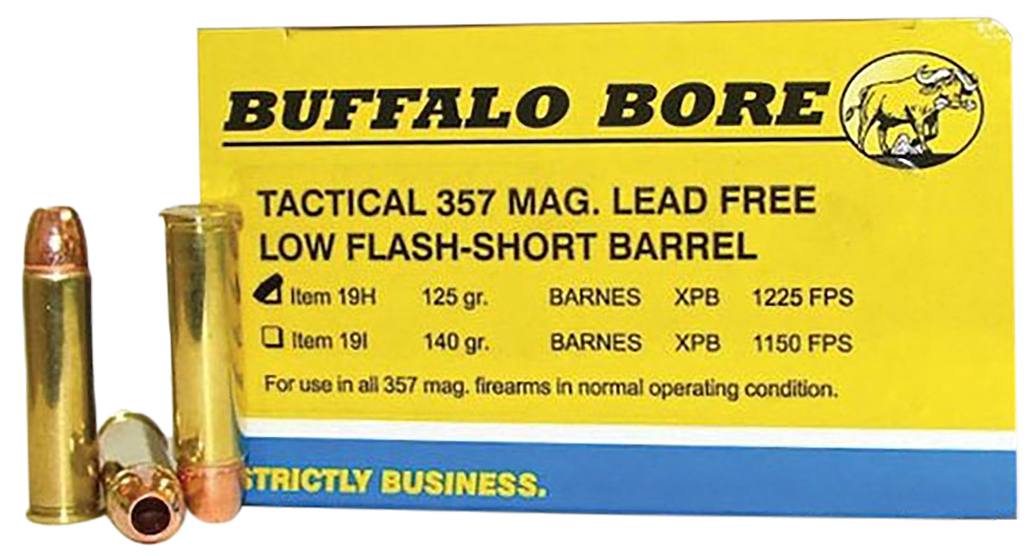 Buffalo Bore Ammunition 19H20 Buffalo-Barnes Strictly Business 357Mag 125gr Barnes VOR-TX XPB Lead Free 20 Per Box/12 Ca